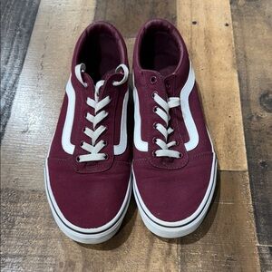 Vans- Burgundy and White Sneakers